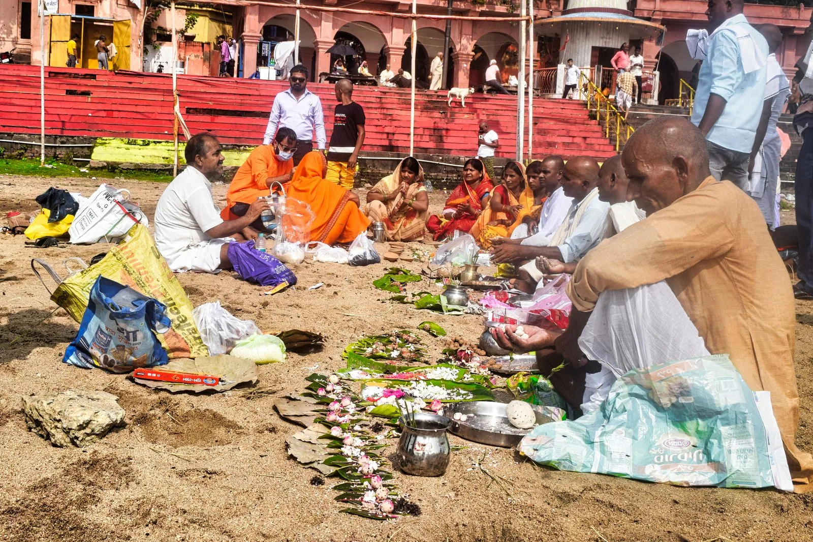 A family ceremony at the Falgu River in Gaya